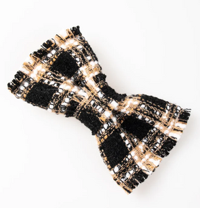 Royal Tweed Bow Clip - Black
