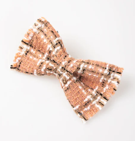 Royal Tweed Bow Clip - Blush