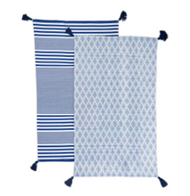 Load image into Gallery viewer, Blue Print Dish Towels w/ Tassels - S/2
