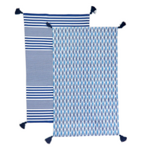 Load image into Gallery viewer, Blue Print Dish Towels w/ Tassels - S/2
