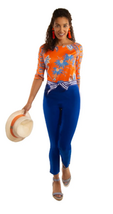 Gretchen Scott Designs Cotton / Spandex GripeLess Pants - Solid - Azure Blue
