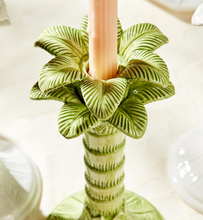 Load image into Gallery viewer, Green Palm Leaf Taper Candlestick Candleholder - Single
