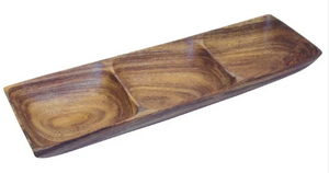 Acacia Wood Carmel 3-Part Server, 16” x 5.5”