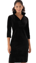Load image into Gallery viewer, Ruffneck Dress - Silky Velvet - Black
