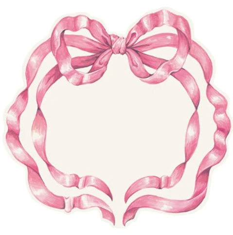 Pink Bow Die-Cut Placemat - 12 Sheets