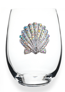 Seashell Jeweled Stemless Glass