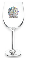 Seashell Jeweled Stemmed Glass