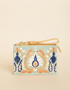 Spartina 449 Sophie Straw Wristlet Kalalanta Ikat Palm Sea Foam