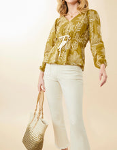 Load image into Gallery viewer, Spartina 449 Loretta Blouse Calm Waters Schiffli
