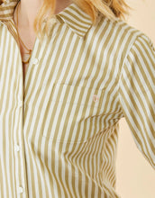 Load image into Gallery viewer, Spartina 449 Louane Poplin Shirt Khaki Stripe
