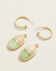 Spartina 449 Twofold Earrings White/Jade