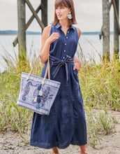 Load image into Gallery viewer, Spartina 449 Emeline Dress Hamilton Palm Embroidery
