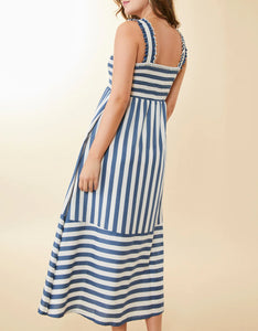 Spartina 449 Marielle Midi Dress Sea Blue Stripe