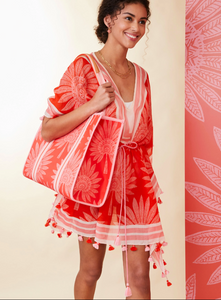 Spartina 449 Beach Cover Up Palmetto Frond Red