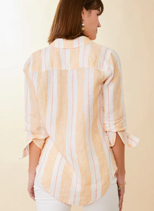 Spartina 449 Callie Linen Shirt Boardwalk Stripe