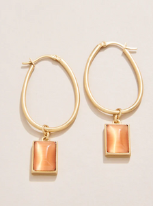 Spartina 449 Chateau Hoop Earrings Optic Sunstone