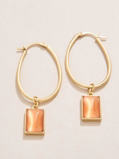 Spartina 449 Chateau Hoop Earrings Optic Sunstone