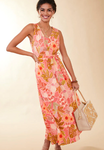 Spartina 449 Lenea Maxi Dress Callawassie Flowers Pink