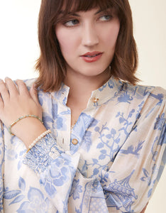 Spartina 449 Lindita Blouse Enclave Toile Blue