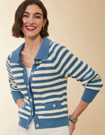Spartina 449 Lydie Cardigan Bluestone Stripe - FINAL SALE