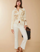 Load image into Gallery viewer, Spartina 449 Marlena Embroidered Cardigan Alabaster Palms
