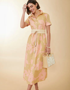 Spartina 449 Maryam Midi Dress Clara Blooms Pink