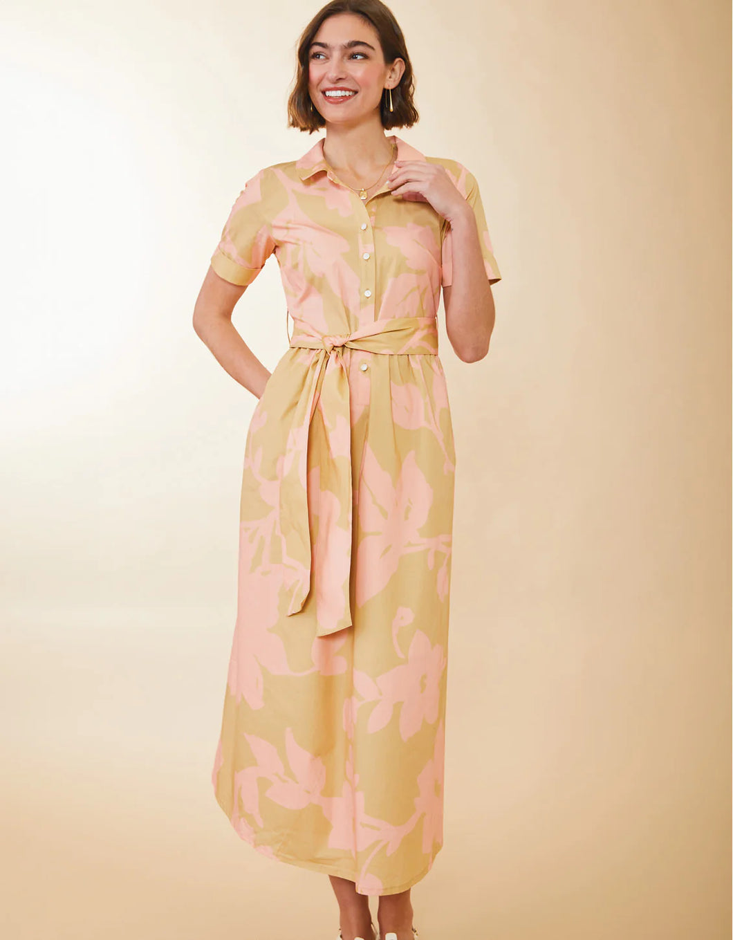 Spartina 449 Maryam Midi Dress Clara Blooms Pink