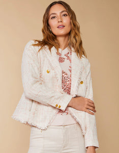 Spartina 449 Nathalie Tweed Blazer Pearl Blush