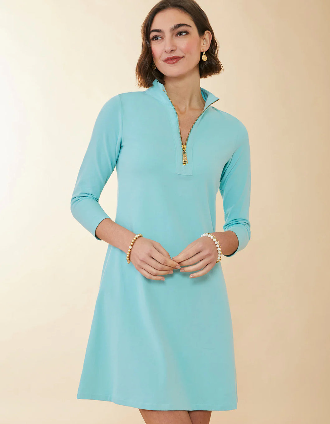 Spartina 449 Nora Half-Zip Dress Aqua Haze