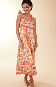 Spartina 449 Saylor Midi Dress Callawassie Hibiscus Stripe - FINAL SALE