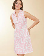 Spartina 449 Serena Half-Zip Dress Clara Ikat Pink - FINAL SALE