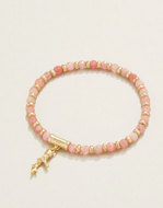 Spartina 449 Calm Waters Stretch Bracelet 4mm Pink Jade