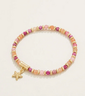 Spartina 449 Calm Waters Stretch Bracelet 4mm Ruby/Sun Stone