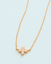 Load image into Gallery viewer, Spartina 449 Mini Cross Necklace 16" Crystal
