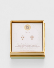 Load image into Gallery viewer, Spartina 449 Sea La Vie Stud Earrings Faith/Pearl Cross
