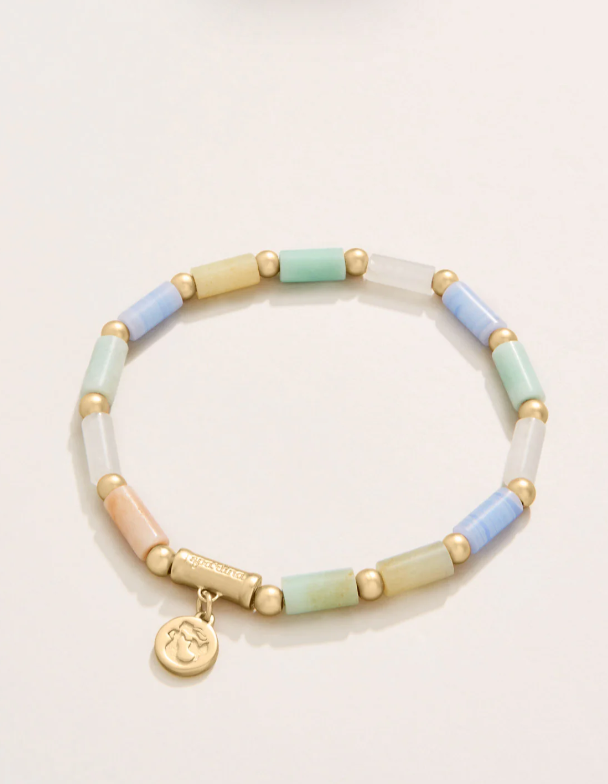 Spartina 449 Stone Stretch Bracelet 4mm Frosty Green/Blue