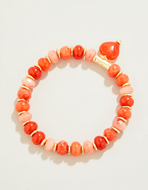 Spartina 449 Stone Stretch Bracelet 8mm Red/Heart