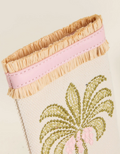 Load image into Gallery viewer, Spartina 449 Sunglass Case Castillo Green Palms close up of fringe 
