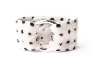 Spotted In Black Leather Cuff