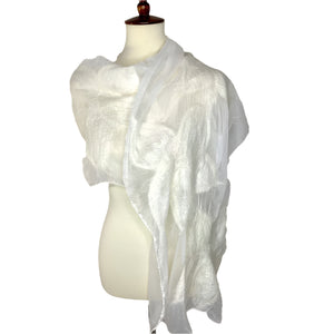 Pomegranate Moon Spring Flower White Chiffon Scarf