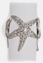 Load image into Gallery viewer, Starfish Napkin Rings - Platinum - Set of 4
