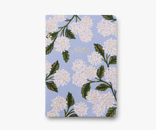 Load image into Gallery viewer, Rifle Paper Stitched Notebook blue with white flowers
