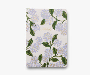 Rifle Paper Stitched Notebook white with blue flowers