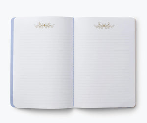 Open Notebook with motif and lines