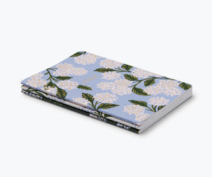 Rifle Paper Stitched Notebook blue with white flowers
