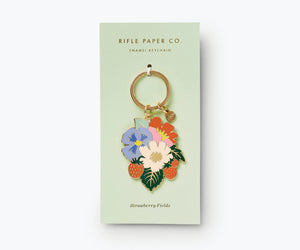 Rifle Paper Strawberry Fields Enamel Keychain