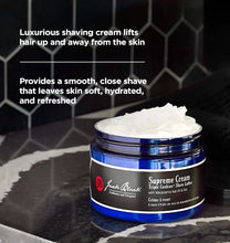 Load image into Gallery viewer, graphic with information about Jack Black Supreme Cream Triple Cushion Shave Lather
