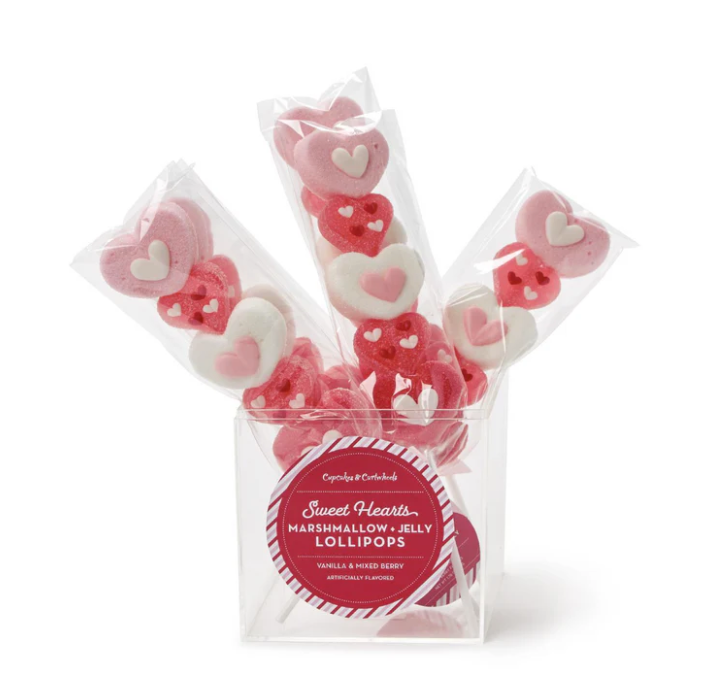 Sweet Hearts Vanilla Marshmallow & Mixed Berry Jelly Candy Lolipop
