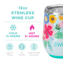 Load image into Gallery viewer, Swig Island Bloom Stemless Wine Cup (12oz)
