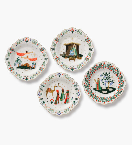 Rifle Paper Nativity Porcelain Dessert Plate Set